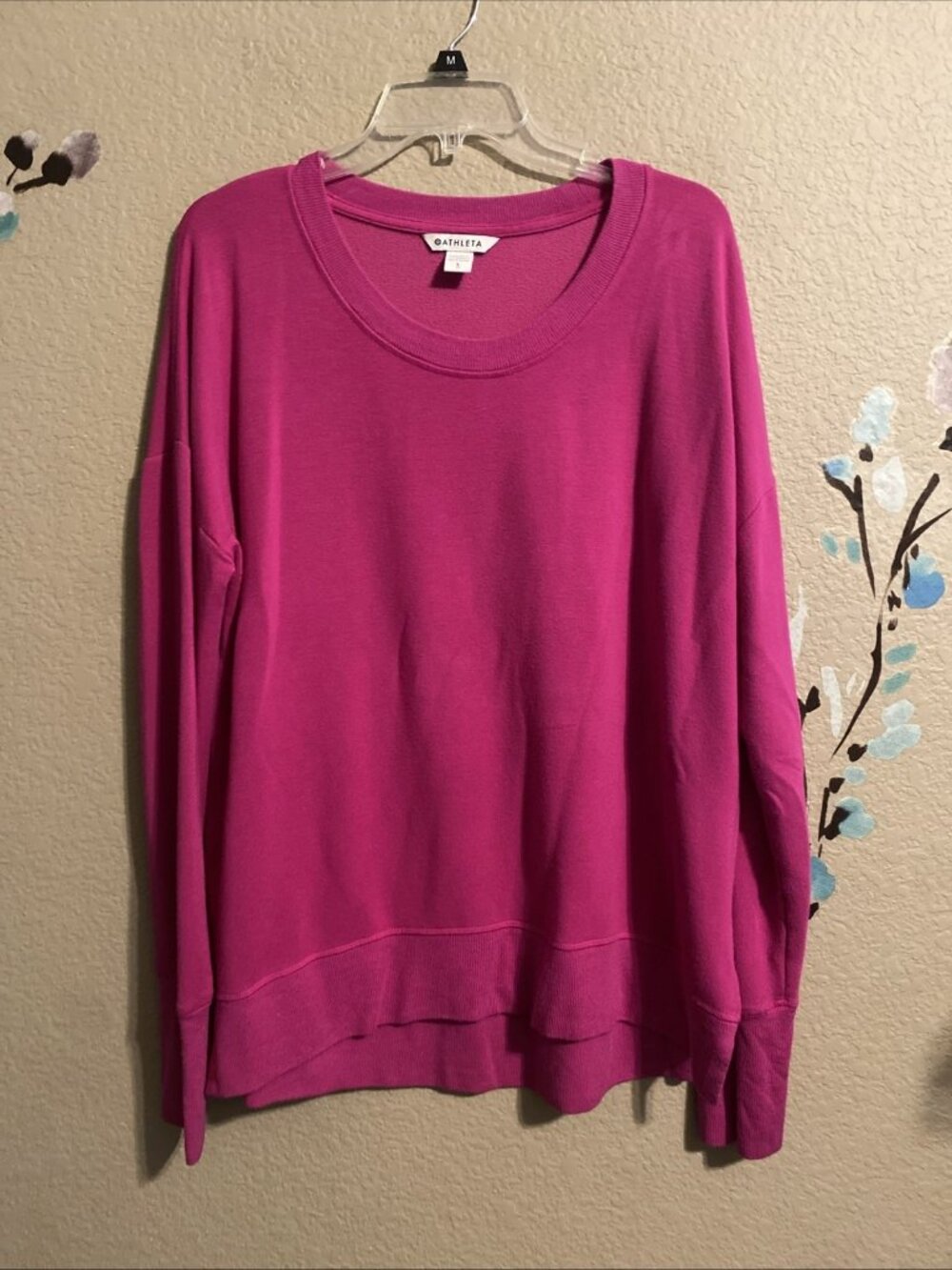 Athleta Coaster Luxe Fuchsia Sweatshirt Soft Comfy L
